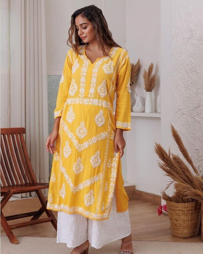 Women Embroidered Straight Kurta