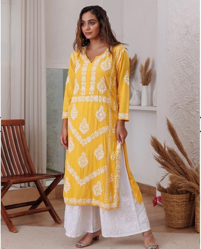 Women Embroidered Straight Kurta