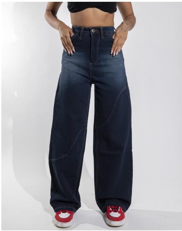 Unisex Mid wash baggy jeans