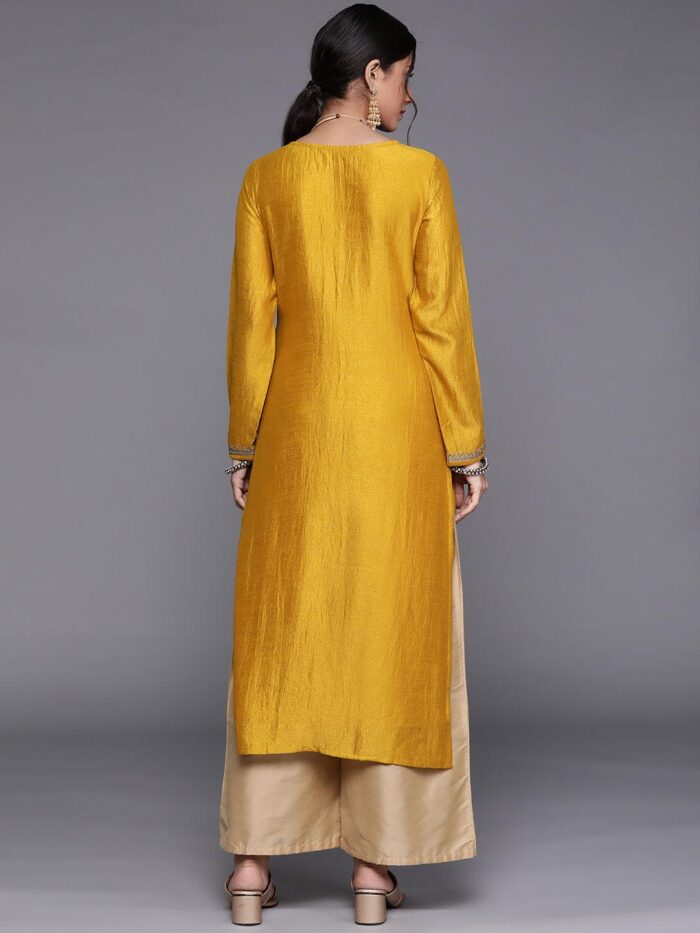 Mustard Women Tunic Back Side