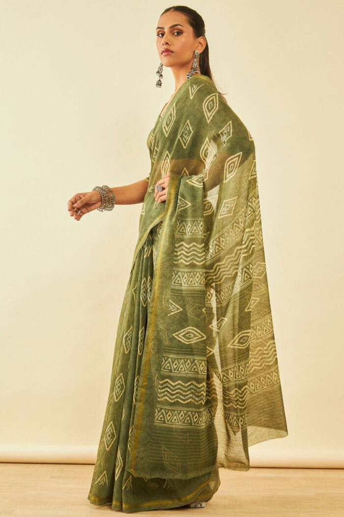 Chanderi All-Over Print Saree