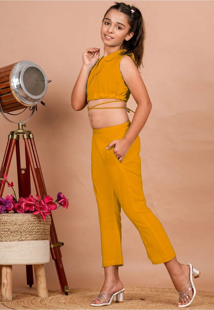 Cotton Adjustable Dori Crop Top Set