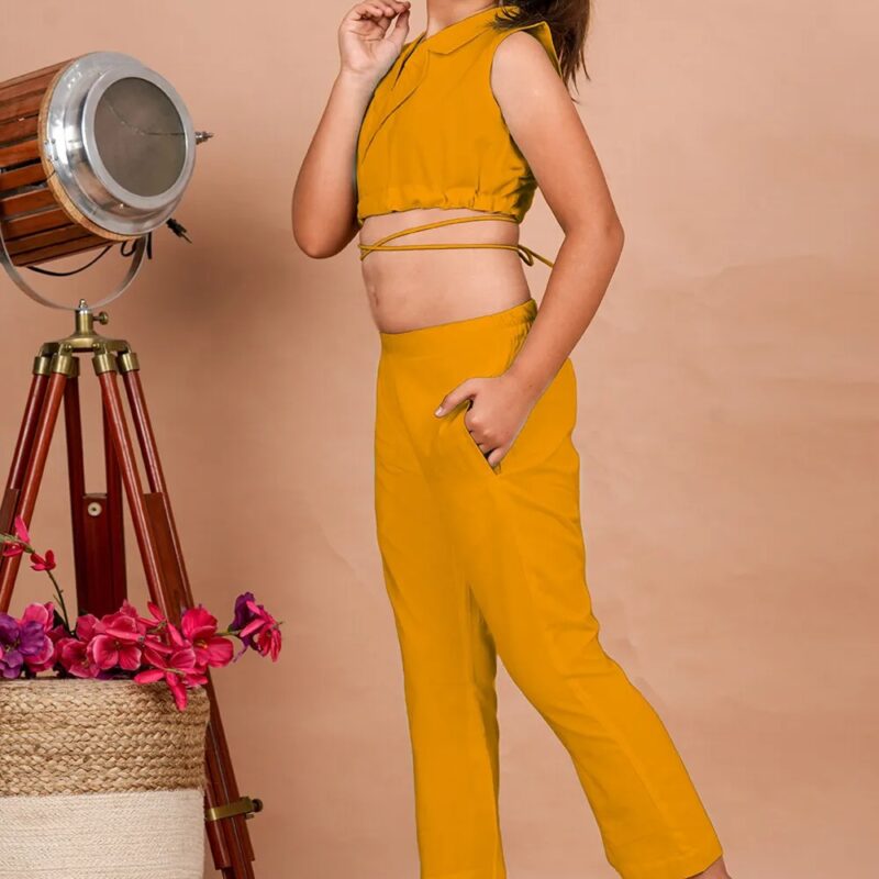 Cotton Adjustable Dori Crop Top Set