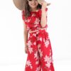 Frilled Sleeveless Floral Printed Top & Bottom Set