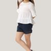 Cotton Dobby Round Neck Tiered Top