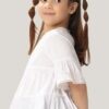 Cotton Dobby Round Neck Tiered Top